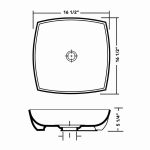 Pelican Shell Series PL-3060 Porcelain Vessel Sink dimensions diagram