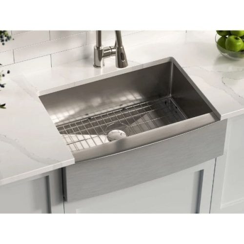 PL-HA118 R15 Stainless Steel Farmhouse Kitchen Sink arranged in a farmhouse kitchen sink application