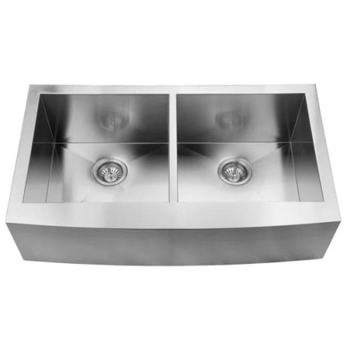 Top view PL-HA130 R0 Stainless Steel Farmhouse Kitchen Sink with single bowl layout and drain opening