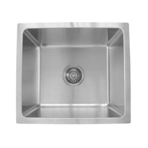 Top view showing PL-VR1816 R20 Stainless Steel Undermount Kitchen Sink basin and drain opening
