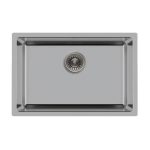 Top view showing PL-VR2718 R20 Stainless Steel Undermount Kitchen Sink basin and drain opening