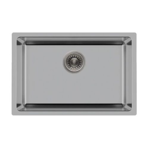 Top view showing PL-VR2718 R20 Stainless Steel Undermount Kitchen Sink basin and drain opening
