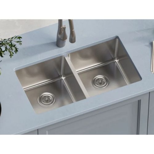 Gallery view showing PL-VR5050 R20 Stainless Steel Undermount Kitchen Sink basin and rounded corners