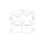 PL-VR4060 R20 Stainless Steel Undermount Kitchen Sink dimensions diagram