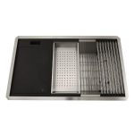 Gallery view 33″ Workstation Ledge Stainless Steel Sink with workstation sink layout and stainless steel finish