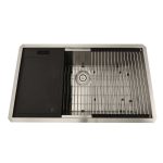 Gallery view 33″ Workstation Ledge Stainless Steel Sink with workstation sink layout and stainless steel finish