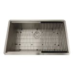 Gallery view 33″ Workstation Ledge Stainless Steel Sink with workstation sink layout and stainless steel finish