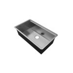 Gallery view 33″ Workstation Ledge Stainless Steel Sink with workstation sink layout and stainless steel finish