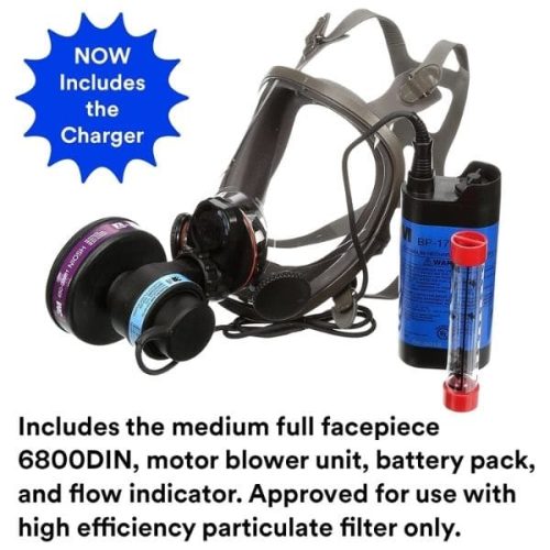 Detail view Powerflow Powered Air Purifying Respirator components