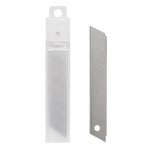 Front view replacement blades for Break Away Knife in protective storage case