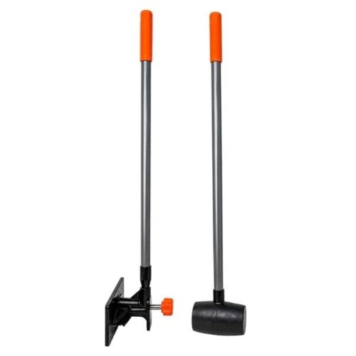 Side view Restoration Tools Aerator (AERP01) showing handle, wheels, and compact machine body