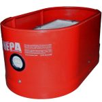 Angled view Ruwac Complete HEPA Maxx Filter Module showing filter housing assembly