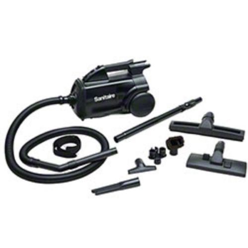 Detail view Sanitaire Canister Vacuum hose, wand, and accessory components