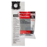 Front view Sanitaire RL Premium Vacuum Bag package Type RL paper bag label