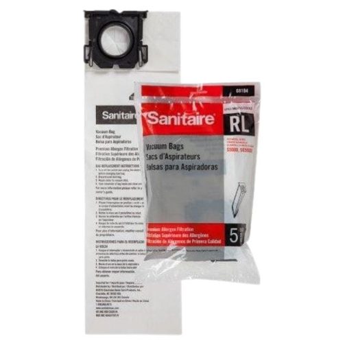 Front view Sanitaire RL Premium Vacuum Bag package Type RL paper bag label