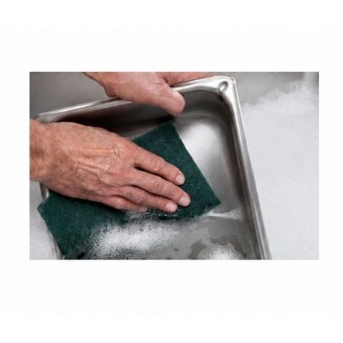 Scotch-Brite General Purpose Green Scouring Pad shown in use