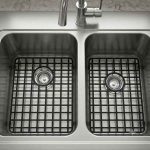 SIS-G-GR201 stainless steel sink grid in use inside a sink basin
