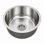 Angled view showing Small Single Bowl Kitchen Sink 18 Gauge basin and rim