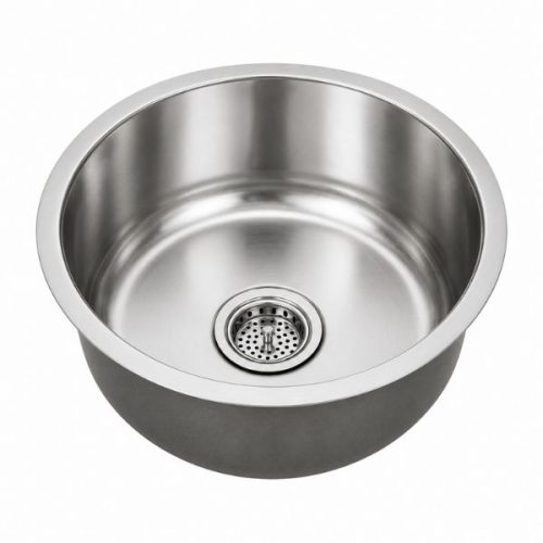 Angled view showing Small Single Bowl Kitchen Sink 18 Gauge basin and rim
