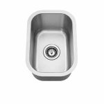 Small single bowl kitchen sink 18 gauge SIS-112 angle view