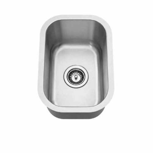 Small single bowl kitchen sink 18 gauge SIS-112 angle view
