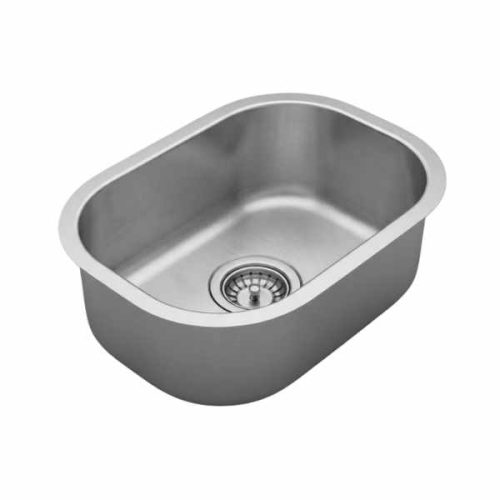 Small single bowl kitchen sink 18 gauge SIS-114 angle view
