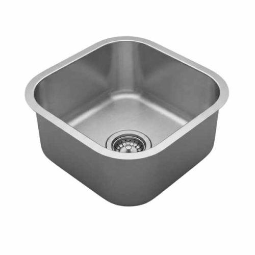 Small single bowl kitchen sink 18 gauge SIS-115 angle view