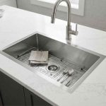 Small Single Bowl Sink 18 Gauge SIS-UZ106-ZR installed in a modern kitchen in use