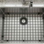 SIS-G-GR105 stainless steel sink grid in use inside a sink basin