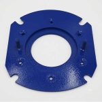 STI replacement front plate for control cage in IMPACTS shot blasters