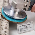 Stone Aluminum Back-Up Pad 3 Inch Ogee in use
