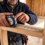 Stone nylon coated measuring tape in use