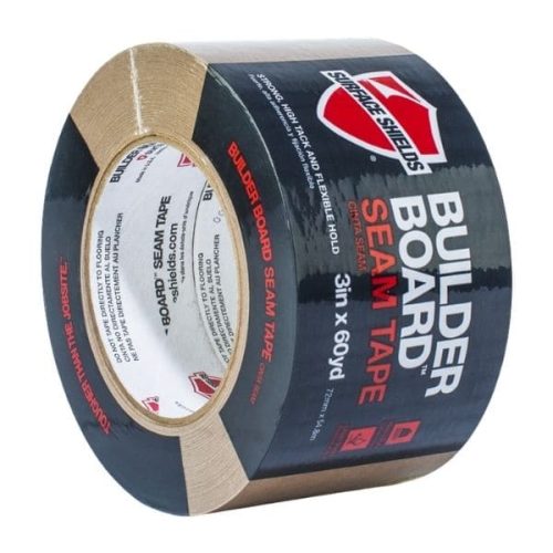 Angled view Surface Shields Builder Board Tape 3" x 180' roll product label