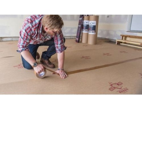 Application view Surface Shields Builder Board Tape 3" x 180' securing builder board seams