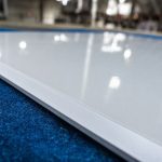 Close-up view Surface Shields Framed Tacky Mats showing blue adhesive surface and frame detail
