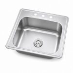 Angled view showing Top Mount Single Bowl Sink 18 Gauge SIS-102-DI basin and rim