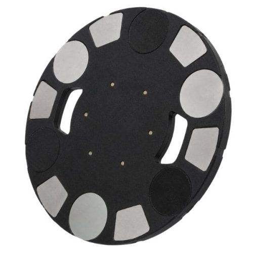 Angled view TruBrand 17-inch Magnetic Diamond Holder Plate round plate design