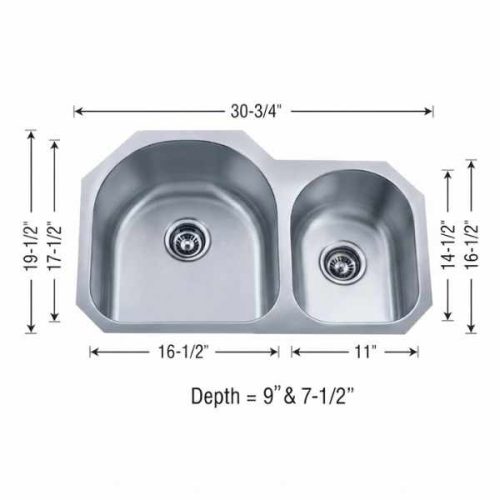 Undermount double bowl sink 18 gauge SIS-205