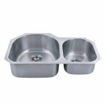 Undermount double bowl sink 18 gauge SIS-205 angle view