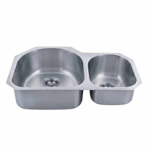 Undermount double bowl sink 18 gauge SIS-205 angle view