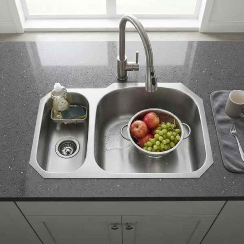 Undermount double bowl sink 18 gauge SIS-206R in use