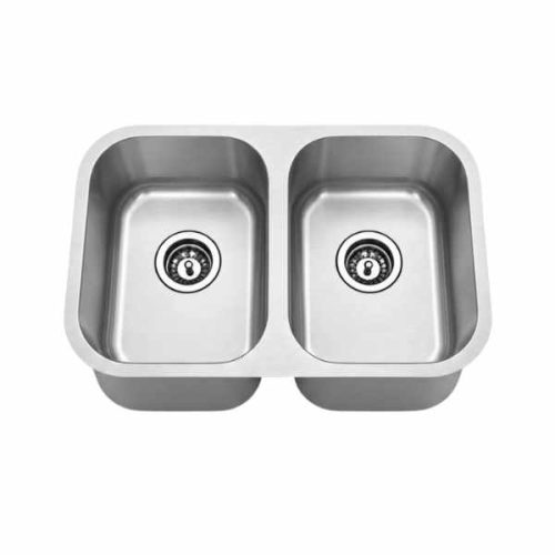 Undermount double equal bowl sink 18 gauge SIS-202S angle view