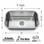Ursa Big Single Bowl Kitchen Sink 16 Gauge dimensions