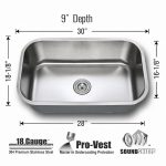 Dimensions view showing Ursa Big Single Bowl Kitchen Sink 18 Gauge measurements