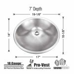 Vanity sink 17 x 16 1/8 SIS-1714S dimensions