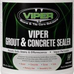 Close-up view Viper Grout & Concrete Sealer container label and packaging