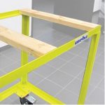 Detail view Weha 27 Wood Insert Fabrication Work Table frame and surface