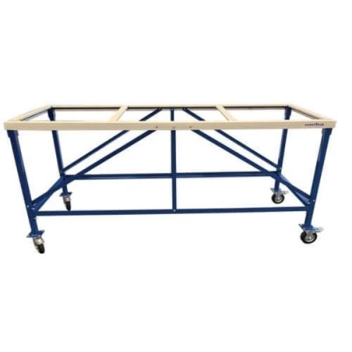 Side view Weha 27 Work Table White Rubber Top