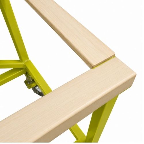 Close-up Weha 28 Work Table White Rubber Top top and support section