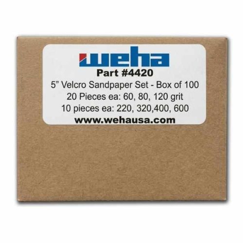 Weha 5 inch Velcro sandpaper set box detail view